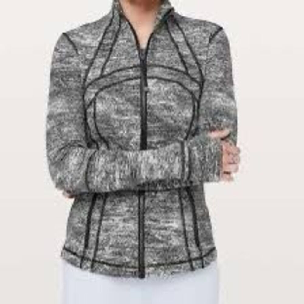 Lululemon Define Jacket Rush Jacquard Black White 6